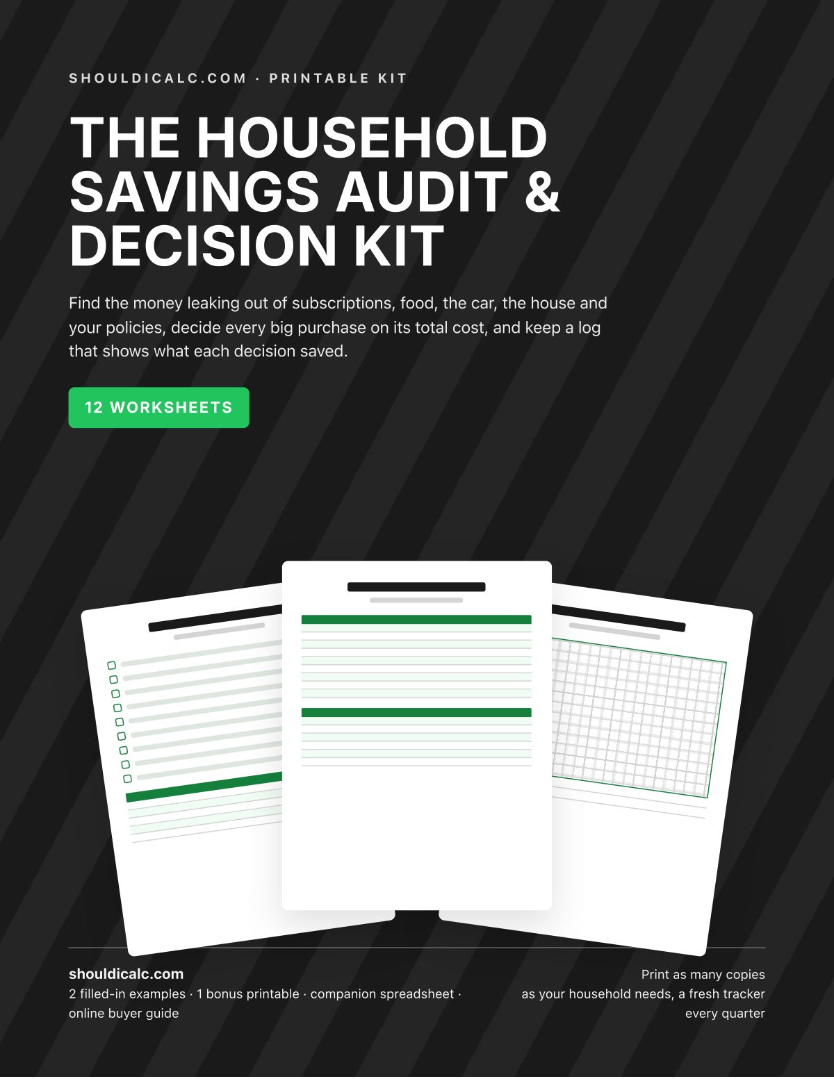 The Household Savings Audit & Decision Kit cover