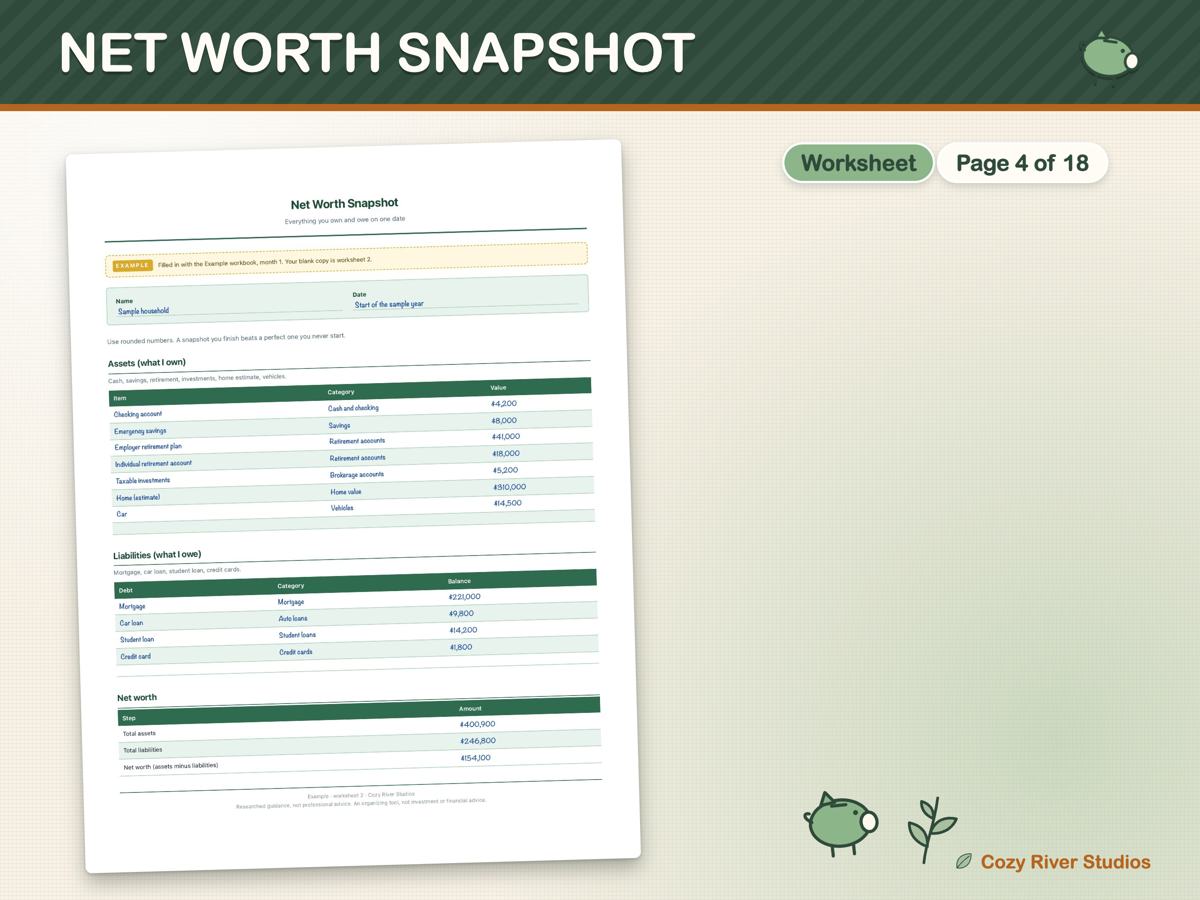 Net Worth Tracker Spreadsheet, image 3
