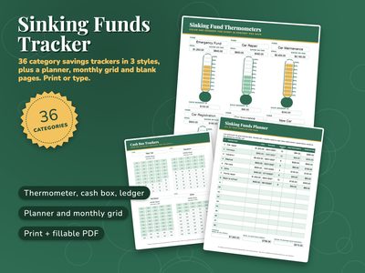 Sinking Funds Tracker Printable: 36 Savings Categories